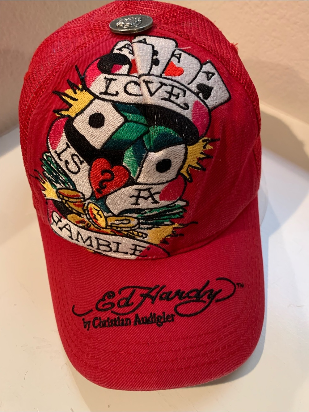 Ed Hardy Christian Audigier “Love is a Gamble” baseball cap